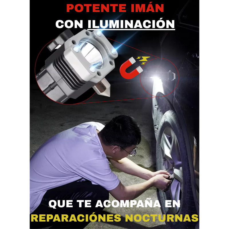 Linterna Táctica – Ilumina, corta y rescata – La herramienta que te protege cuando todo falla