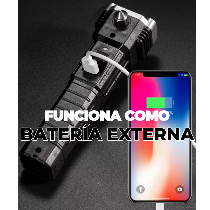 Linterna Táctica – Ilumina, corta y rescata – La herramienta que te protege cuando todo falla