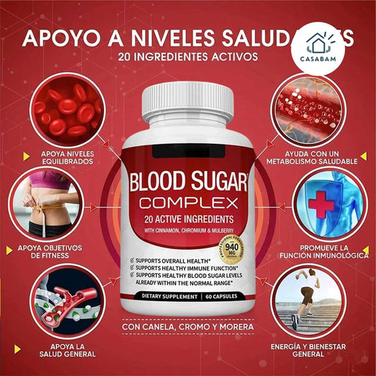 BLOOD SUGAR COMPLEX — Suplemento regulador de glucosa — Estabiliza tu azúcar en sangre de forma natural en menos de 10 días