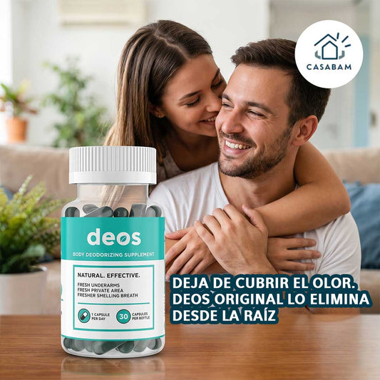 DEOS ORIGINAL — Cápsula desodorante interna — Una cápsula al día elimina el mal olor desde adentro, sin importar cuánto sudes