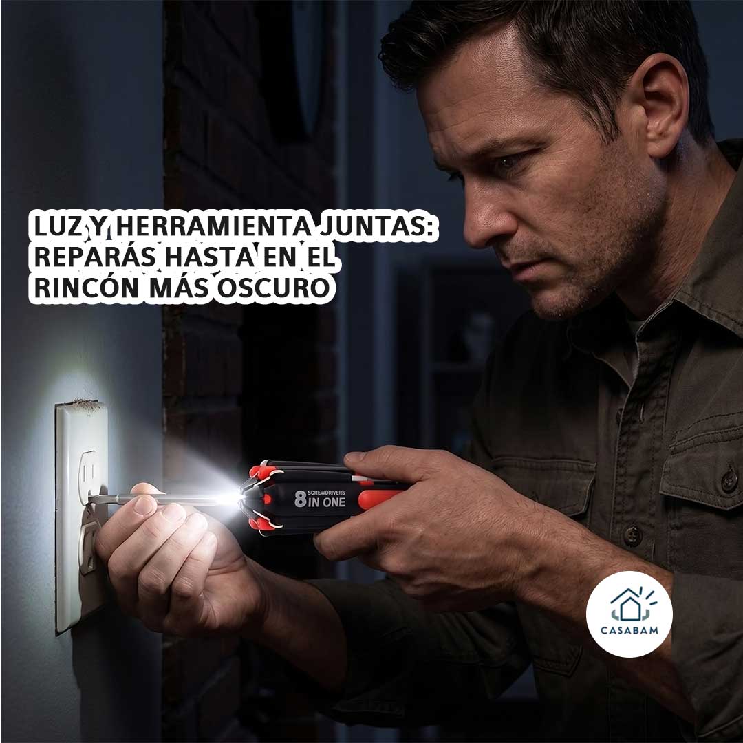 Destornillador 8 En 1 Con Luz - Listo para cualquier arreglo imprevisto