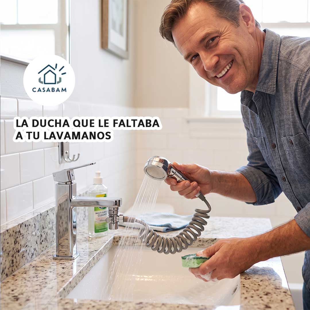 Ducha Externa para lavamanos - Se instala en 5 minutos y dirige el agua justo donde la necesitas