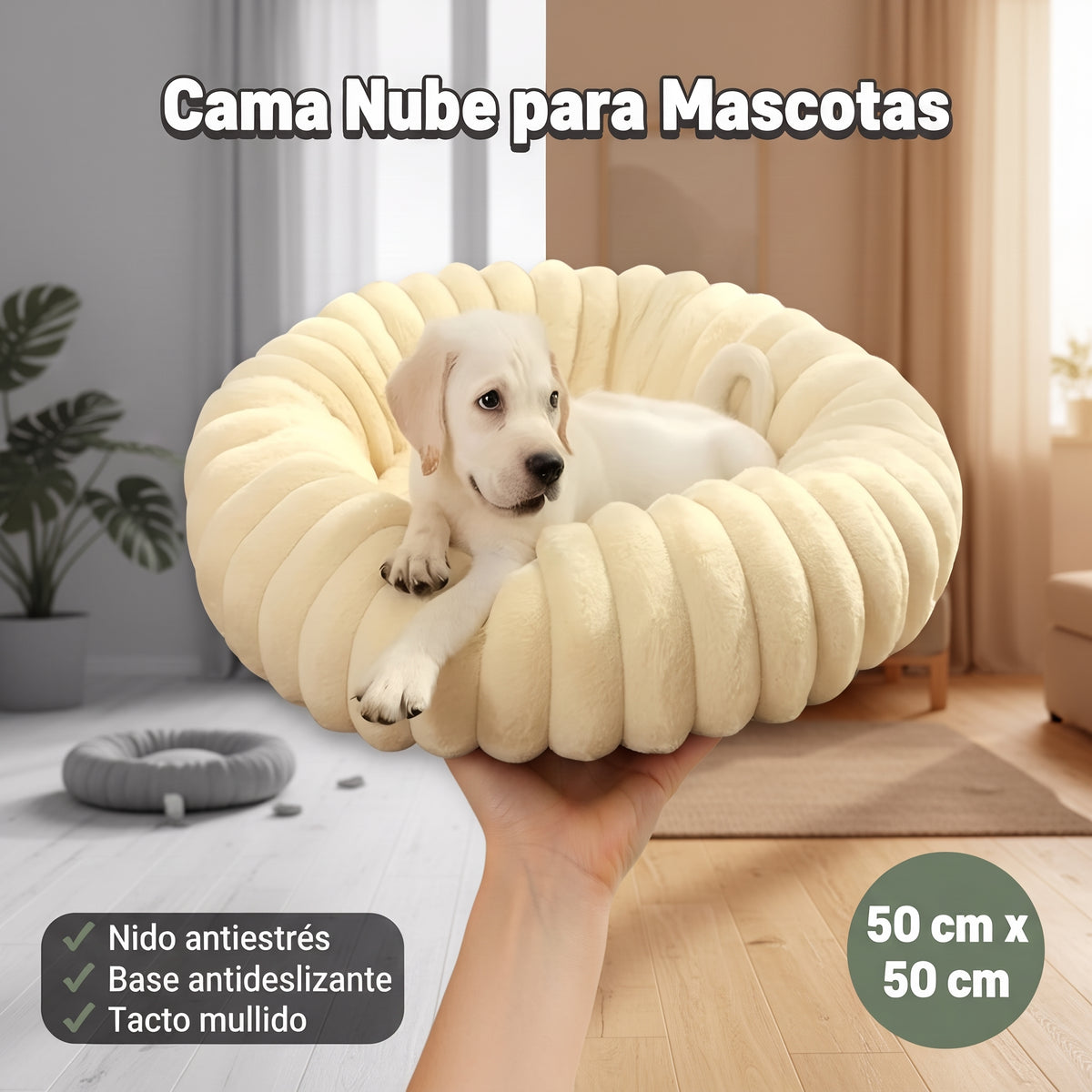 Cama Nube para Mascotas – Refugio Suave y Acogedor para Perros y Gatos