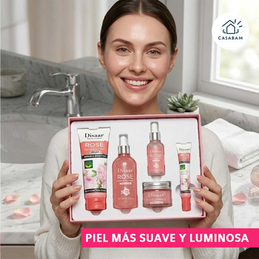 Kit de Hidratación Facial de Rosa y Ceramidas - Repara y Revitaliza la Piel - Luce una piel hidratada, suave y saludable todos los días.