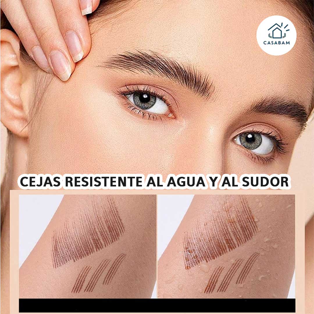 2x1 Lápiz cejas impermeable 4 puntas - Resistente al agua y al sudor - Cejas con efecto microblading en 2 minutos, desde casa y sin agujas.