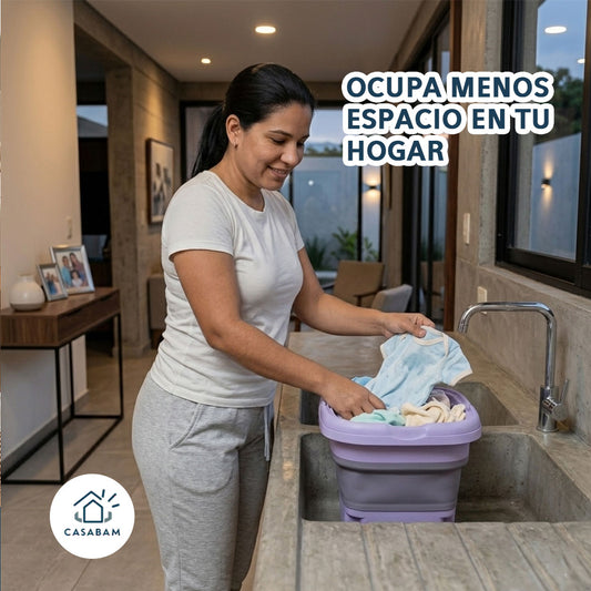 Mini Lavadora Plegable – Lava tu ropa donde estés – Sin depender de lavanderías