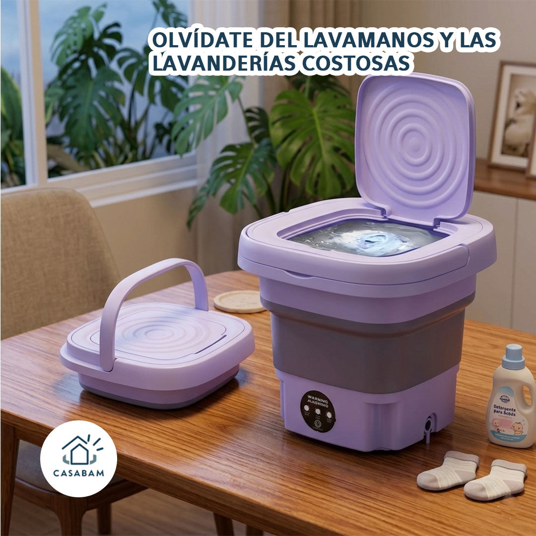 Mini Lavadora Plegable – Lava tu ropa donde estés – Sin depender de lavanderías