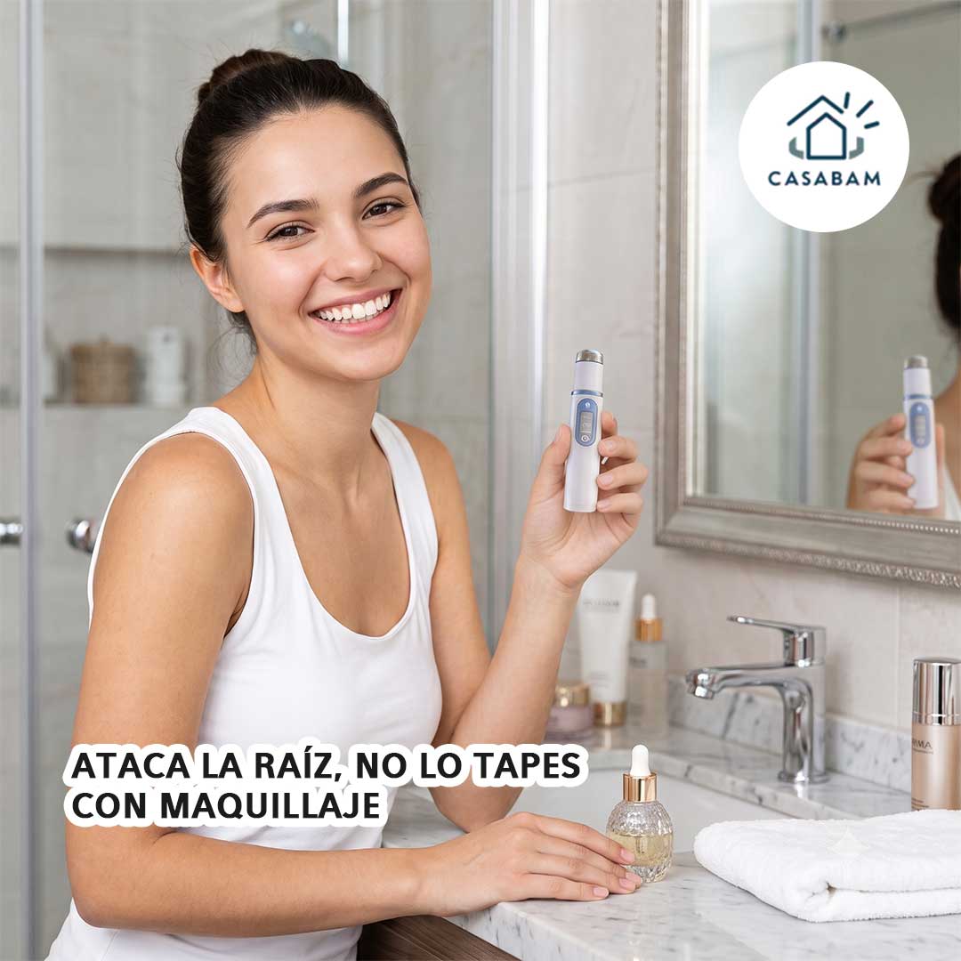 Pluma terapia de luz azul - Trata imperfecciones de la piel al instante - Rostro liso y libre de manchas, sin salir de casa