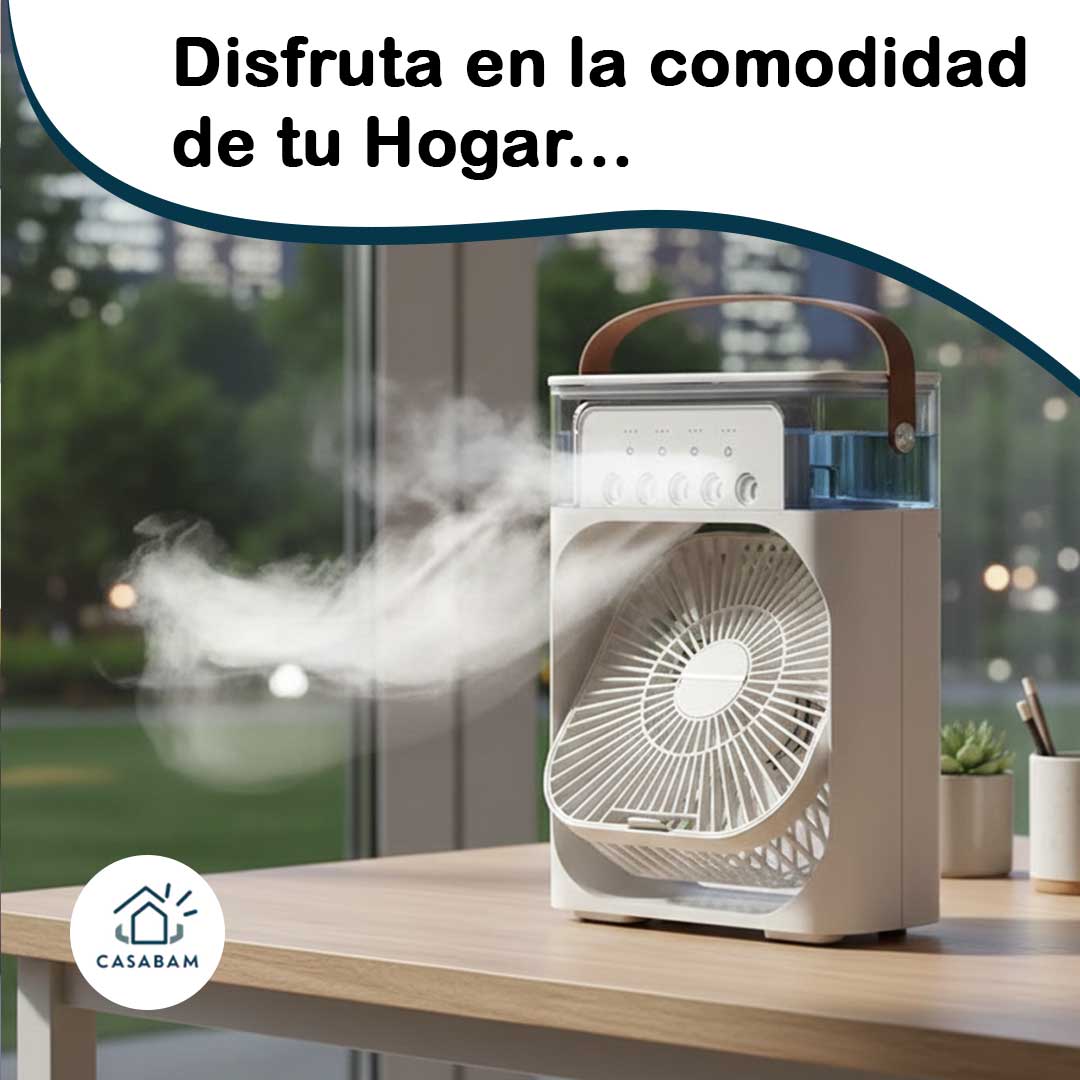 Ventilador Humificador Portátil, Respira un aire más húmedo y cómodo incluso en los días más calurosos