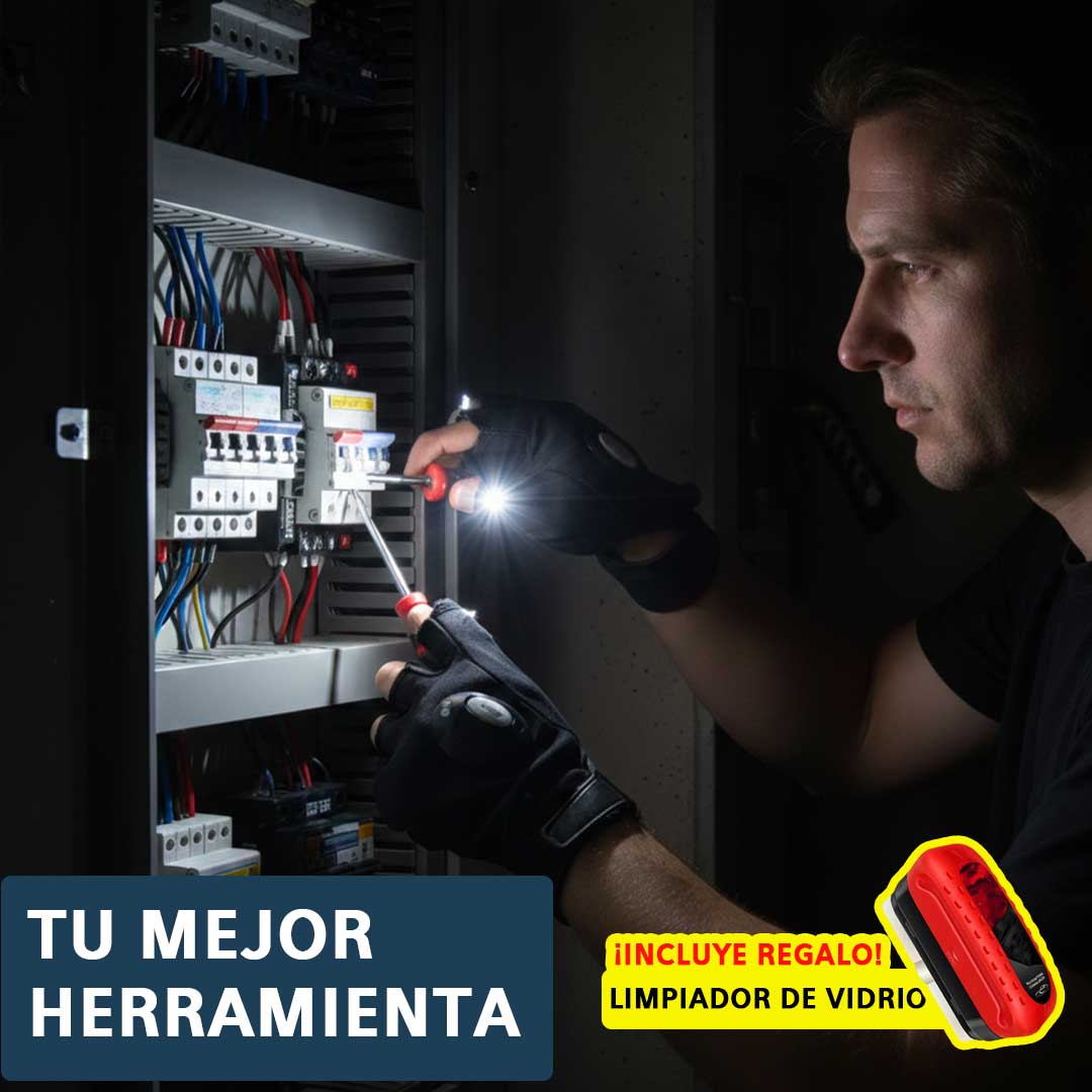 Guante LED Mecánico Pro + Regalo - Ilumina Zonas Difíciles - Accede donde otras linternas no llegan