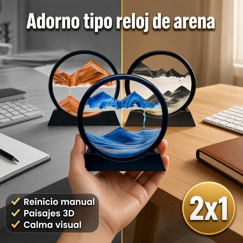 2x1 Adorno tipo reloj de arena en forma montaña - Arte en Movimiento para Transformar tu espacio