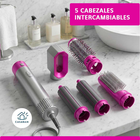 Cepillo Secador 5 en 1 - Peina y seca en minutos - Peinado rápido sin salir de casa