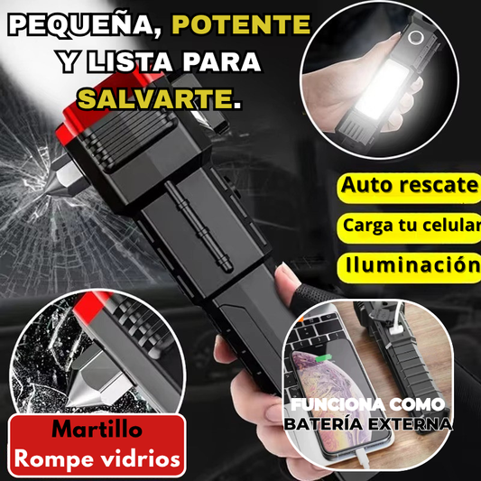 Linterna Táctica – Ilumina, corta y rescata – La herramienta que te protege cuando todo falla
