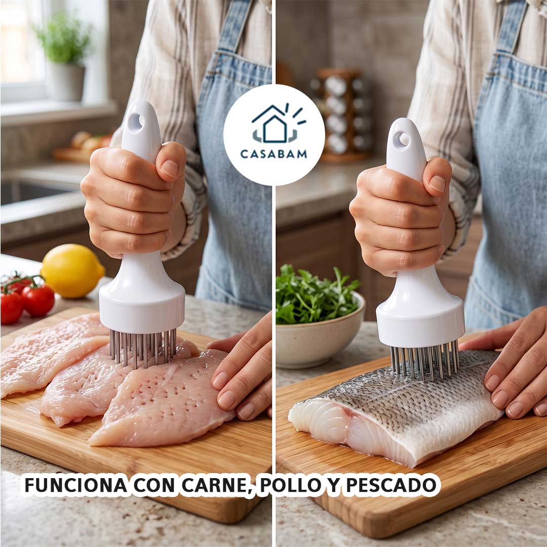 Ablandador de Carne - Perfora y suaviza cortes duros - Ablanda cualquier carne en segundos.