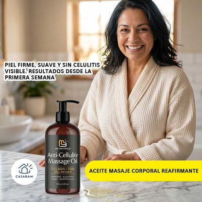 Aceite Masaje Corporal Reafirmante 240ml - Hidrata, reafirma y combate el envejecimiento de la piel - En menos de un mes