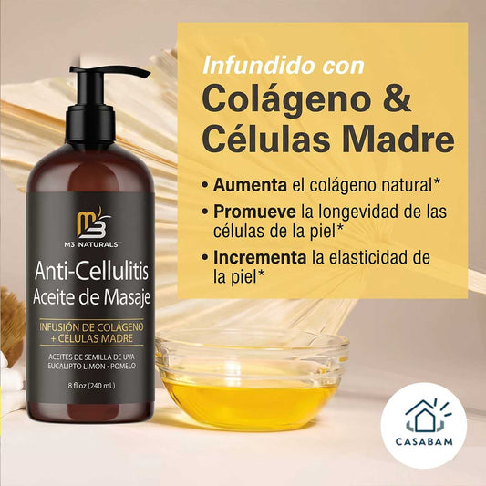 Aceite Masaje Corporal Reafirmante 240ml - Hidrata, reafirma y combate el envejecimiento de la piel - En menos de un mes
