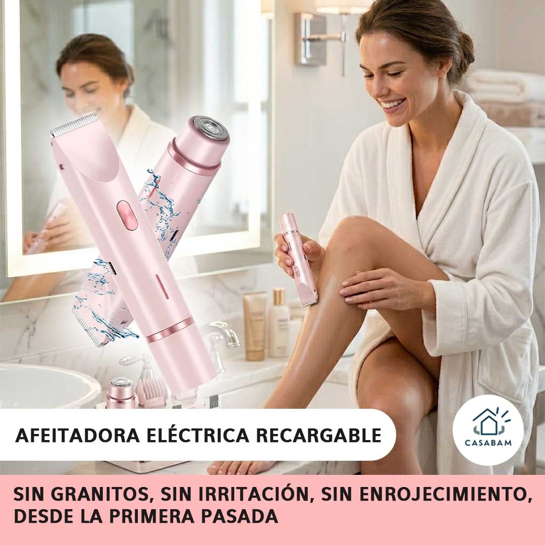 Afeitadora eléctrica recargable para mujer - Depila en casa con resultado profesional, sin gastar en salones ni ceras