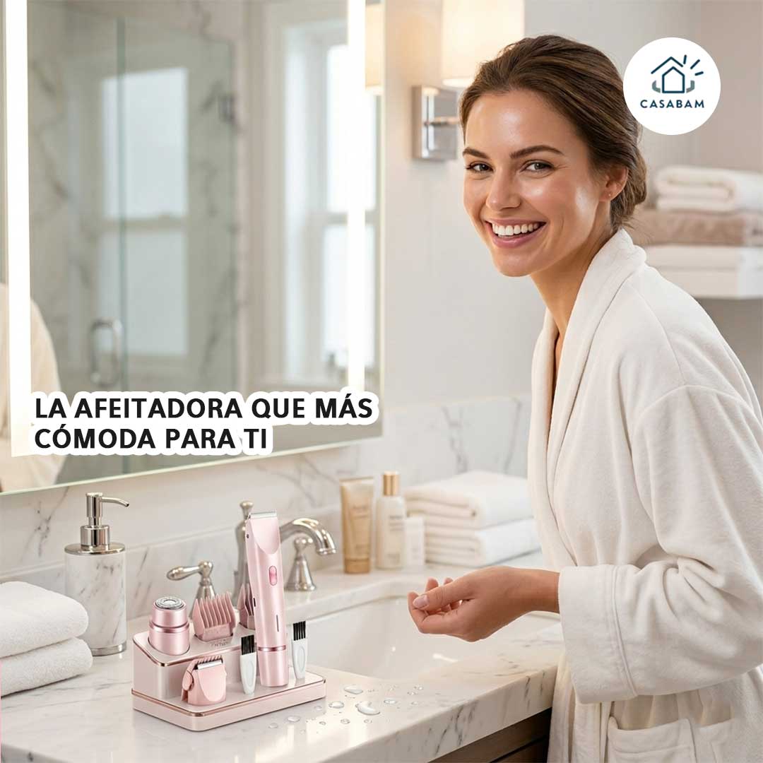 Afeitadora eléctrica recargable para mujer - Depila en casa con resultado profesional, sin gastar en salones ni ceras