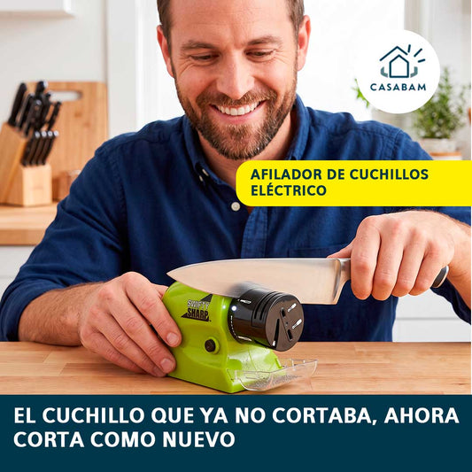 Afilador de cuchillos eléctrico - Recupera el filo al instante, sin salir de casa ni forzar la mano