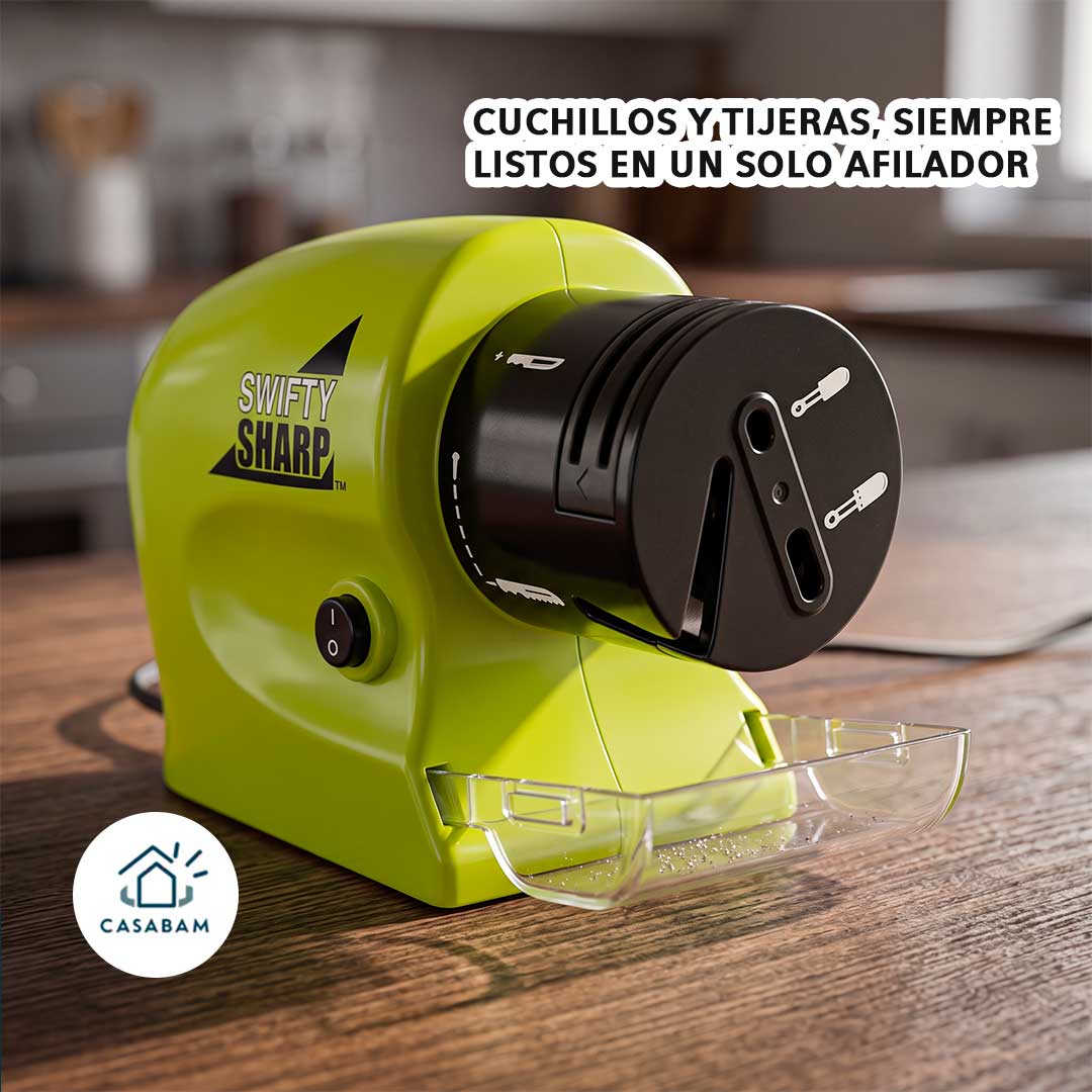 Afilador de cuchillos eléctrico - Recupera el filo al instante, sin salir de casa ni forzar la mano