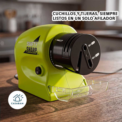 Afilador de cuchillos eléctrico - Recupera el filo al instante, sin salir de casa ni forzar la mano