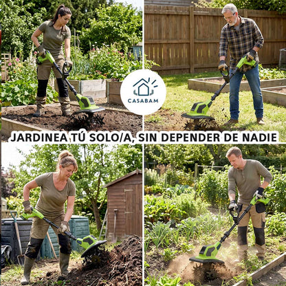 Arador Cultivador Eléctrico para Jardín - Afloja y remueve tierra dura - Sin esfuerzo ni motocultor grande