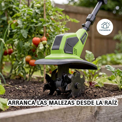 Arador Cultivador Eléctrico para Jardín - Afloja y remueve tierra dura - Sin esfuerzo ni motocultor grande