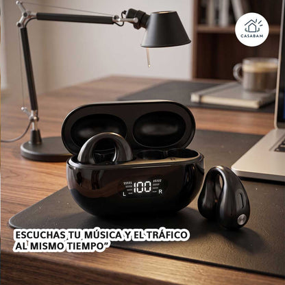 Auriculares Bluetooth de Conducción Ósea - Música y entorno al mismo tiempo, sin tapones en el oído