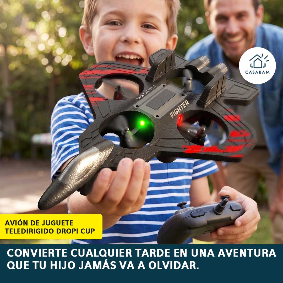 Avión de juguete teledirigido Dropi Cup - Vuela y planea al aire libre - Reemplaza el tiempo de pantalla con vuelos