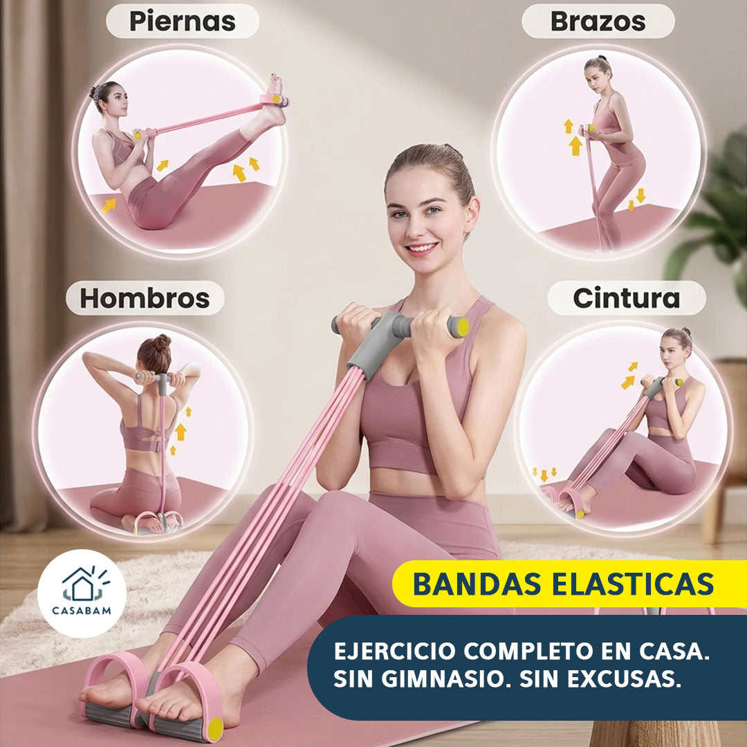 Bandas Elasticas Resistencia Con Pedal - Ejercita todo tu cuerpo desde casa -El único equipo que necesitas para mantenerte activo.