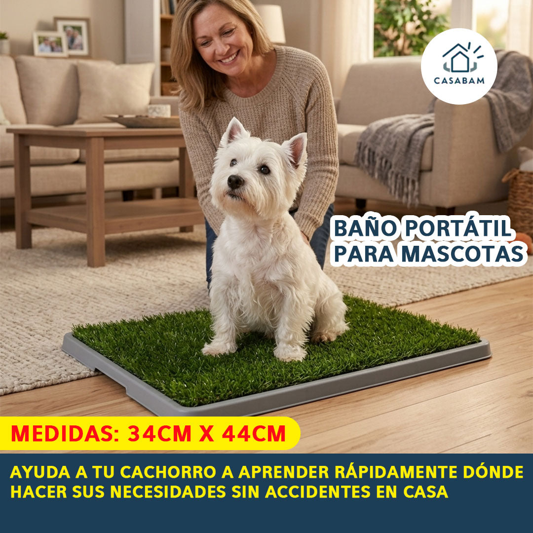 Baño Portátil para Mascotas – Entrena sin ensuciar – Mantén tus espacios limpios sin necesidad de salir