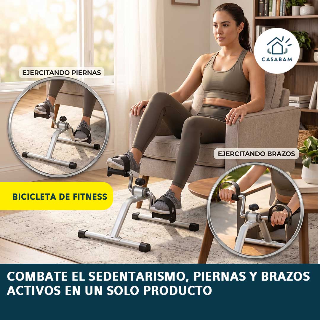 Bicicleta de fitness - Ejercita piernas y brazos desde tu silla - Actividad diaria sin interrumpir tu rutina