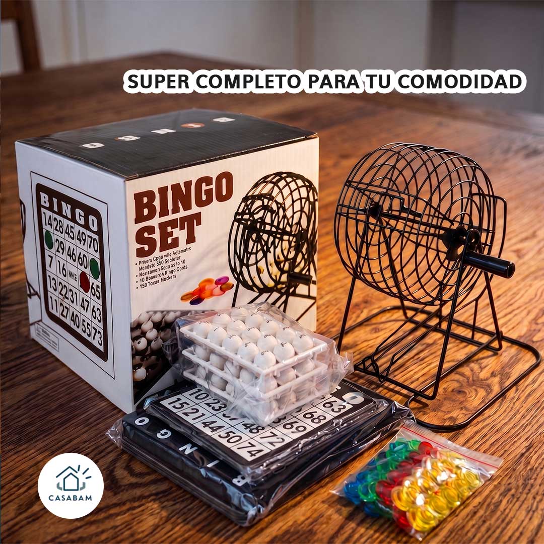 Bingo Tradicional con Tómbola - Convierte cualquier tarde aburrida en un momento para toda la familia