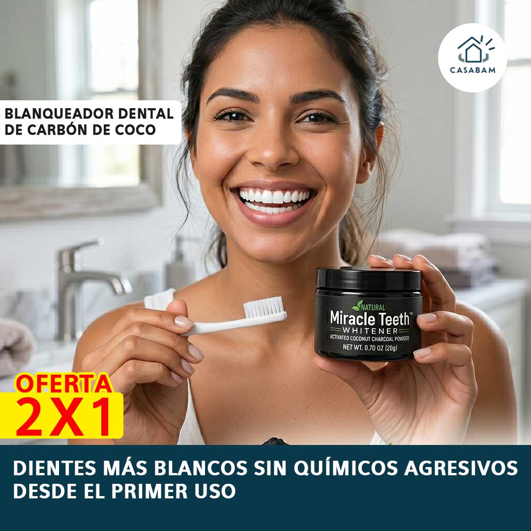 Blanqueador Dental de Carbón de Coco – Blanqueamiento Natural – Recupera la confianza en tu sonrisa desde casa en minutos al día