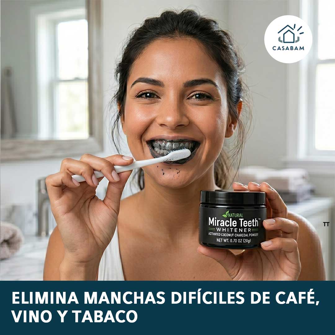 Blanqueador Dental de Carbón de Coco – Blanqueamiento Natural – Recupera la confianza en tu sonrisa desde casa en minutos al día