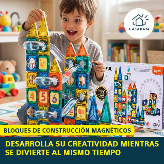 Bloques De Construcción magnéticos - Piezas que se conectan para armar estructuras - Aprender jugando, sin pantallas