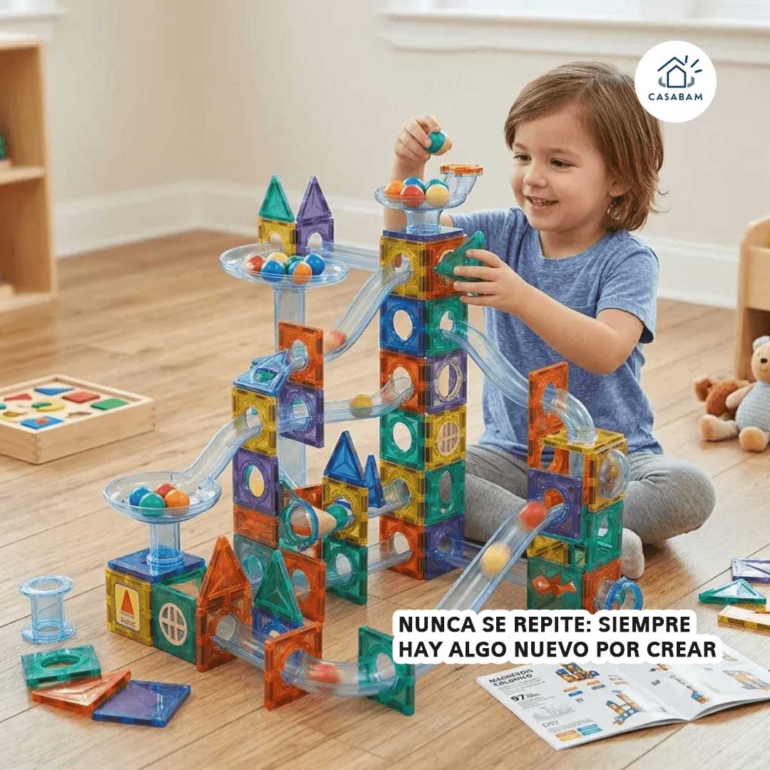 Bloques De Construcción magnéticos - Piezas que se conectan para armar estructuras - Aprender jugando, sin pantallas