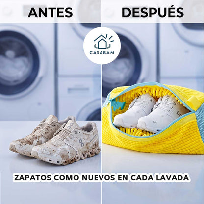 Bolsa para lavar zapatos - Protege tenis y lavadora en cada lavado  - Tenis frescos y limpios, sin arriesgar nada