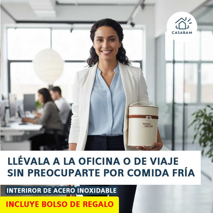 Set 2 uds Lunch Box Térmica – Transporta comida caliente fácilmente – Disfruta tus comidas caseras donde estés