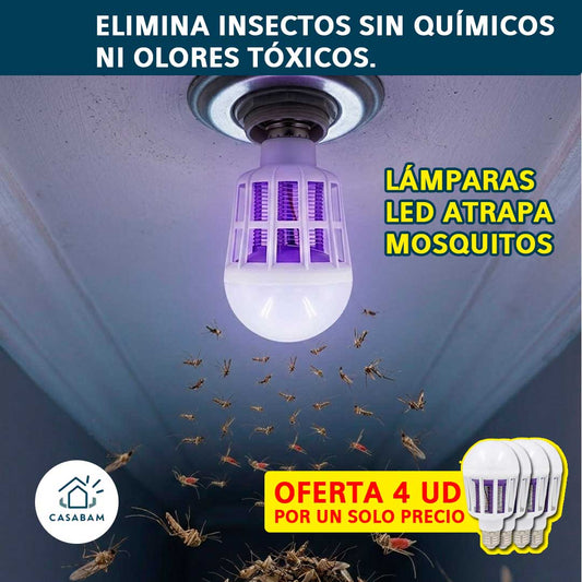 Pack x4 Lámparas Atrapazancudos- Trabaja mientras duermes – Descansa sin zumbidos ni picaduras