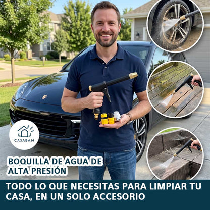 Boquilla de agua de alta presión - Lava, riega y limpia con un solo accesorio