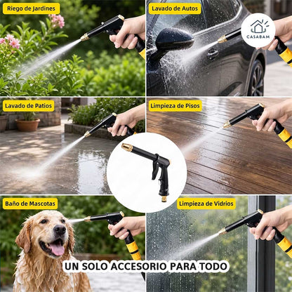 Boquilla de agua de alta presión - Lava, riega y limpia con un solo accesorio