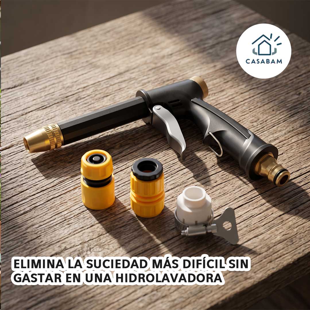 Boquilla de agua de alta presión - Lava, riega y limpia con un solo accesorio
