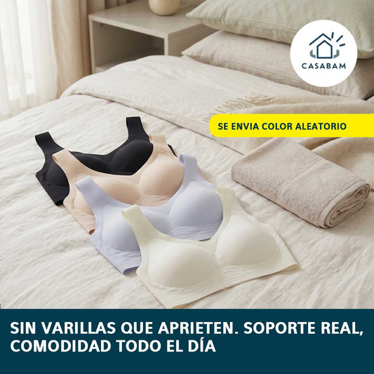 Brasier liso sin costuras ni varillas - Sin bordes ni estructuras que se marquen bajo la ropa - Deja de comprimir lo que deberías cuidar