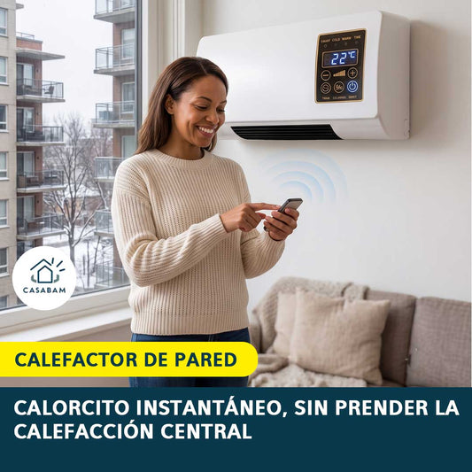 Calefactor de Pared - Enfría y calienta tu espacio en segundos - Tu clima ideal, sin gastar en calefacción central