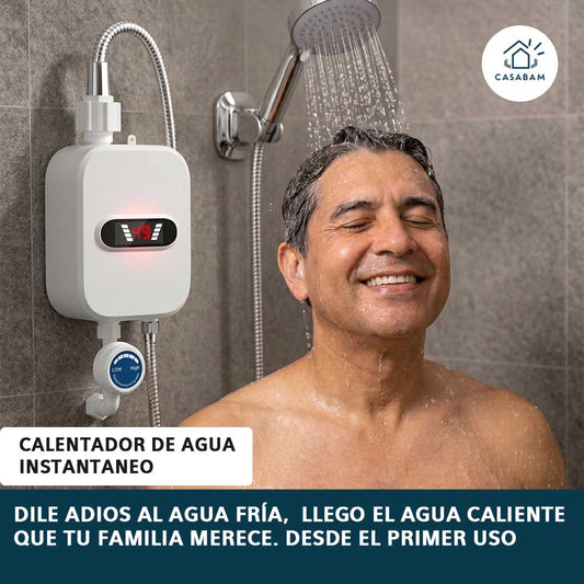 Calentador De Agua - sin pagar de más — La ducha caliente que tu familia merece, sin esperas ni boletas infladas