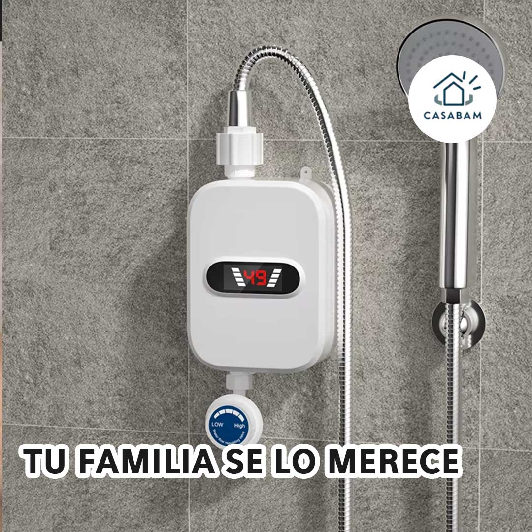 Calentador De Agua - sin pagar de más — La ducha caliente que tu familia merece, sin esperas ni boletas infladas