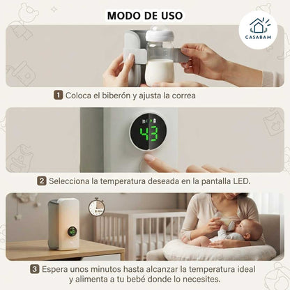 Calentador de Biberón Portátil - Calienta la leche de tu bebé sin cables - En cualquier lugar, en solo minutos