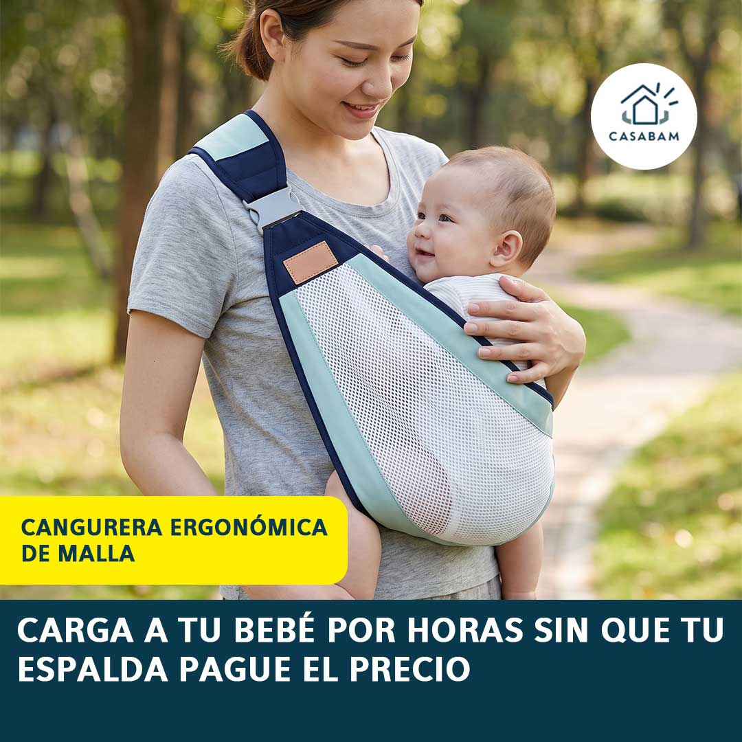 Cangurera Ergonómica de Malla - Carga a tu bebé con manos libres y sin dolor de espalda