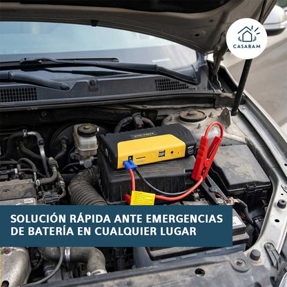 Cargador Arrancador Portátil – Respaldo de arranque instantáneo – Evita quedarte varado en carretera en cualquier momento